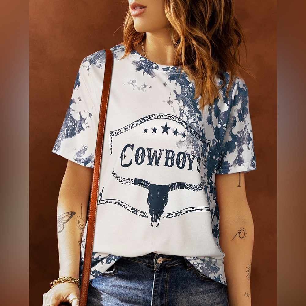 COWBOYS Graphic Tie-Dye Tee